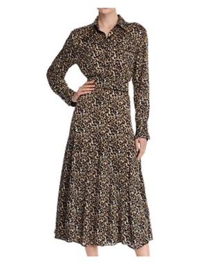 Equipment Femme Lenora Leopard Print Maxi Dress – Fluid Godet Hem Medium